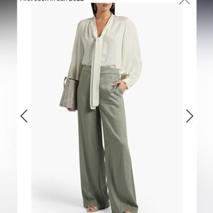 Theory Drape Twill Pants in Sage, NWT, size 12